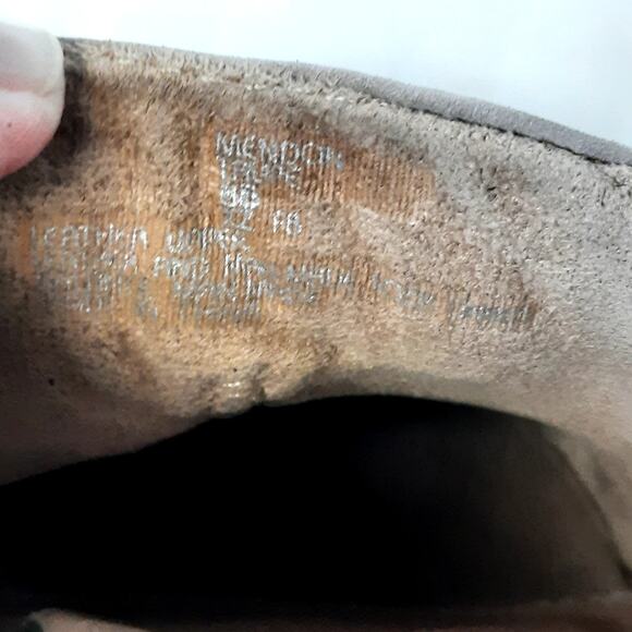 EARTH‎ SHOES MENDON WOMEN'S 7 TAUPE SUEDE LEATHER WESTERN MULES CLOGS HEELS - Picture 8 of 8